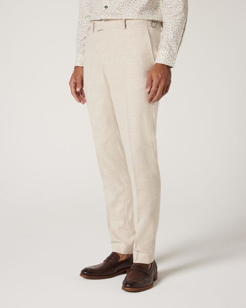 Slim Stretch Check Tailored Pant, Natural Check, hi-res
